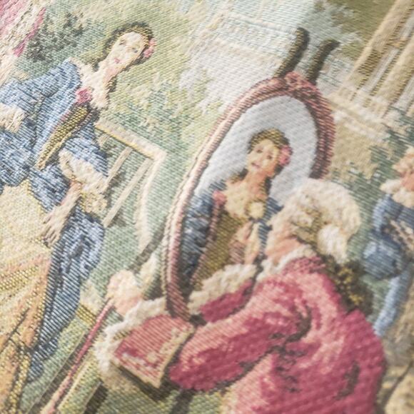 VTG Tapisseries Du Lion Napperon Francois Boucheron Society In The Park Scenes-2 - Picture 5 of 9